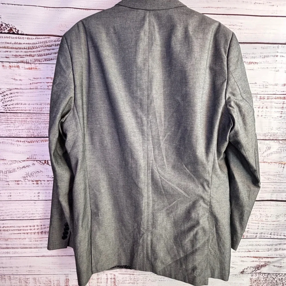 Modern Blazer MADE Cam Newton 42L Grey Cotton/Linen Sport Coat Minimalist Summer
